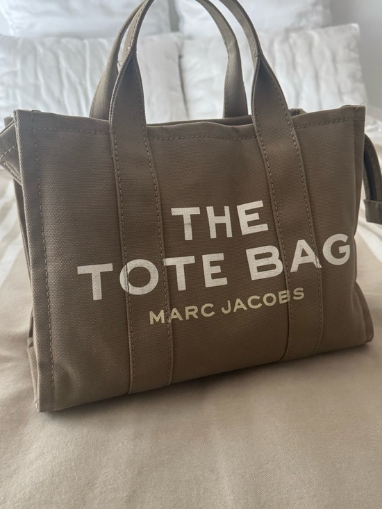 Marc Jacobs Handbags - Marc Jacobs The Tote Bag in Taupe with White Logo